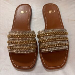 Jennifer Lopez Gold and Silver Sandals